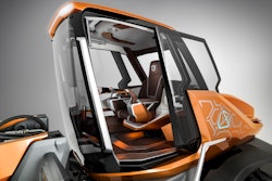The cab of CASE CE's ProjectTETRA wheel loader concept features a simplified design to improve operator comfort and visibility.