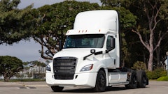 The Class 8 battery electric Freightliner eCascadia.