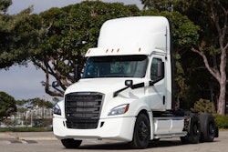 The Class 8 battery electric Freightliner eCascadia.