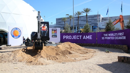 The CONEXPO Tech Experience included a demo of a 3D printed excavator.