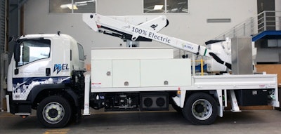 SEA Electric has recently introduced a 100% electric boom truck.