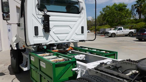 An electric Class 8 truck using the TransPower’s “ElecTruck” battery-electric drive system.