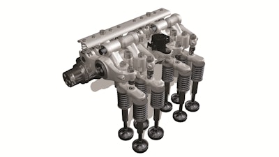 The High Power Density (HPD) engine brake uses dedicated motions to provide two-stroke engine braking.