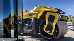 Bomag's Robomag autonomous asphalt roller can be used unmanned in a defined work area.