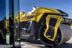 Bomag's Robomag autonomous asphalt roller can be used unmanned in a defined work area.