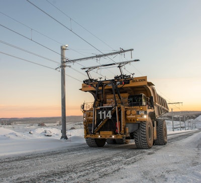 Cat 795 Ac Mining Truck On Trolley At Boliden Aitik Mine