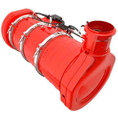 The Cummins Single Module aftertreatment system.