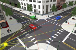 Four full CarSim vehicle models running under Simulink with ADAS sensors.