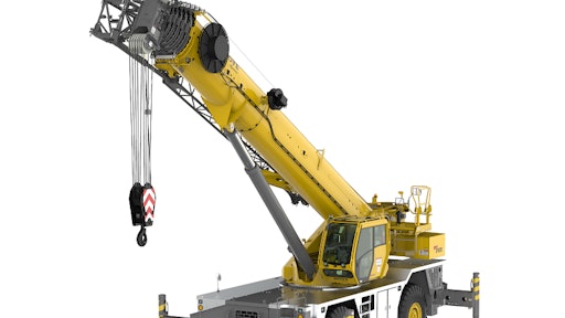 The Manitowoc Grove GRT8120 is the latest in the GRT line of rough-terrain cranes that have grown in popularity due to their reliability and versatility on job sites.