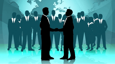 Partnership World Means Work Together And Cooperation