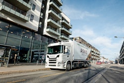 While diesel powered trucks still dominate the market, electric trucks like the pictured Scania battery-electric model are quickly gaining market share.