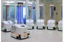 The UVD robots use ultraviolet light (UV-C) to kill harmful microorganisms.