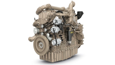 The John Deere 18.0 L engine features a high-pressure common-rail fuel system.