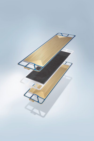 Fuel cell stacks under development at Daimler.