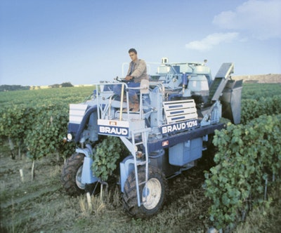 One of the original Braud harvesters featuring the Noria basket system.