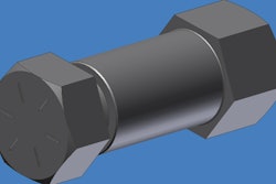 A prototype of the Multi Piece Fastener ForeverLok which features a central threaded fastener, a threaded intermediate fastener and a retaining fastener.