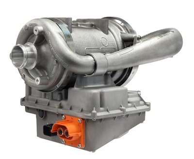 Liebherr's double stage electrical compressor is being used as part of a hydrogen fuel cell system in airport shuttle buses.