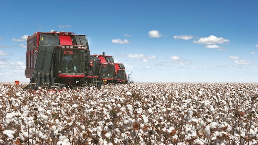 The Case IH Cotton Express cotton picker is one of several machines being delivered to Uzbekistan.