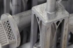 3D-printed latticed aluminum aerospace parts, which were produced with Laser Powder Bed Fusion on a Concept Laser M2 UP1 3D printer.