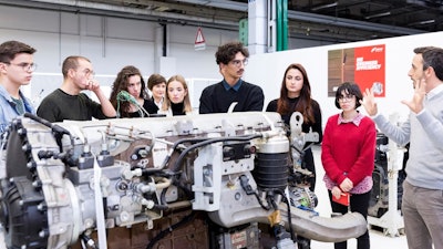 Student teams shared their ideas with FPT and CNH Industrial design center management. (FPT note: picture taken prior to COVID-19 pandemic)