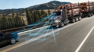 ABA5 detects distance and speed of moving and stationary objects in the driving path of the 49X and determines if warning or automated braking is necessary.