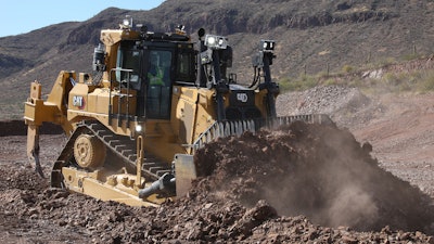Cat D9 Dozer Pushing Dirt