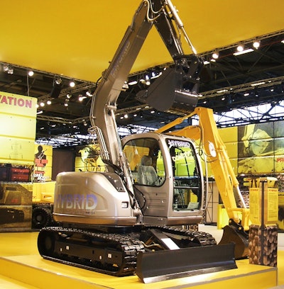 Kobelco unveiled its hybrid excavator, the HE-02, in 2007.