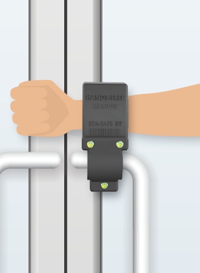 Phillips Industries' STA-SAFE hands-free door extension.