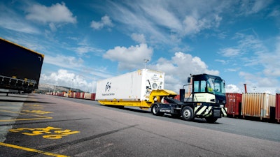 Volvo Penta’s fully electric terminal tractor is doing real work at a harbor in Sweden.