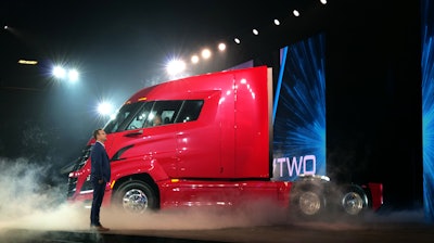 Trevor Milton, pictured at the unveiling of the Nikola Two at Nikola World 2019, has volunteered to step down as Executive Chairman.