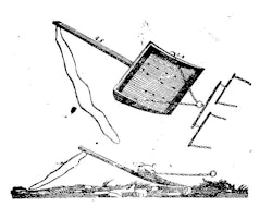 Etching of a mouldebart, the earliest known scraper.