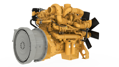 Caterpillar's hybrid engine concept captures surplus energy through a parallel hybrid system and reuses it when needed.
