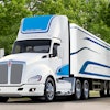 The Kenworth T680E has an estimated operating range of 150 mi., depending on application.
