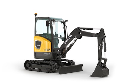 The ECR25 Electric compact excavator provides improved operator comfort and maintenance.