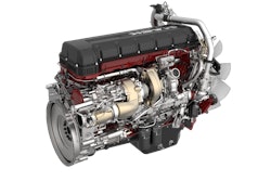 The new version of the 13-L Mack MP8HE engine improves fuel efficiency by up to 3% compared to the current model.