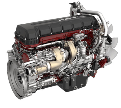 The new version of the 13-L Mack MP8HE engine improves fuel efficiency by up to 3% compared to the current model.