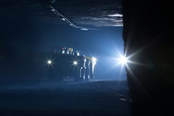 Scooptram St14 In Backlight In Underground Mine