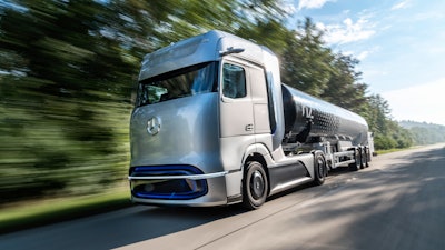 The Mercedes-Benz GenH2 Truck the fuel-cell concept truck.