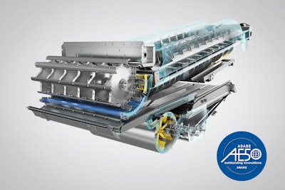 The New Holland Crossover Harvesting system combines conventional drum threshing and Twin Rotor separation technology.