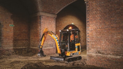 Fully electric machines like the 19C-1E mini excavator can be used indoors, underground and in other sensitive work environments.