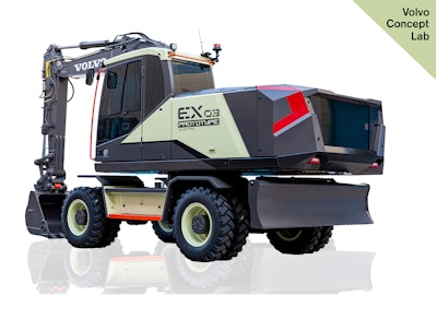 The new concept EX03 electric prototype excavator.