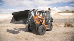 The CASE electric backhoe loader is designed to provide the same performance as a diesel-powered machine.