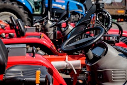 Rows Of Modern Tractors Industrial Details