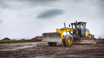 High-precision data from embedded sensors can be used by a motor grader's onboard computer control system to determine the exact position of its moldboard in real time.