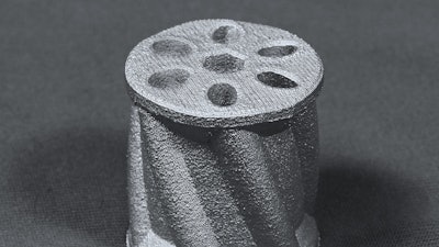 A 3D printed part created with Xerox's new ElemX 3D liquid metal printer.