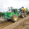 The new John Deere new six-wheel 768-II Bogie Skidder.