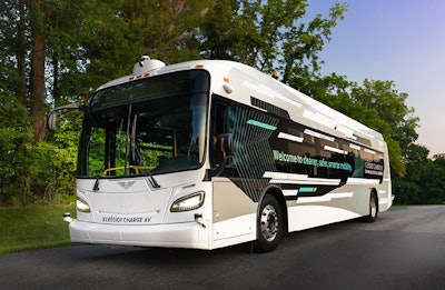 The battery-electric Xcelsior AV is a Level 4 autonomous transit bus which is set to undergo testing in real transit operations.