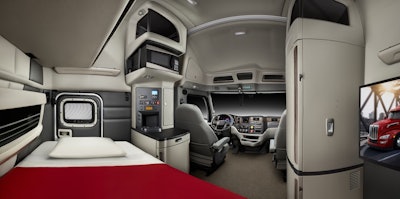 A more spacious sleeper compartment includes more storage and 8 ft. high ceilings.