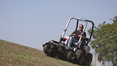 Dixie Chopper combined zero-turn and four-wheel drive capabilities to improve maneuverability on hillsides.