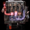 A cutaway of an Achates opposed-piston engine, and not representative of the engine currently under development as part of the DOE award.